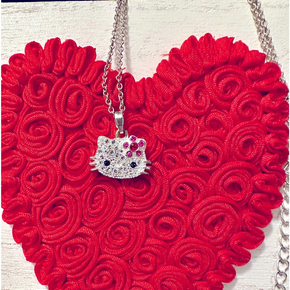 Hello Kitty silver Rhinestone Necklace! New. Darling!
